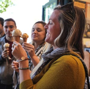 Tasting ice cream cones with Stretchy Pants food tours & food experiences