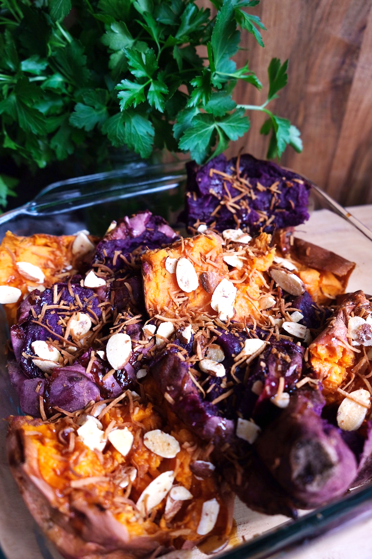 Holiday Dinner Ideas - Roasted Sweet Potatoes with All the Toppings